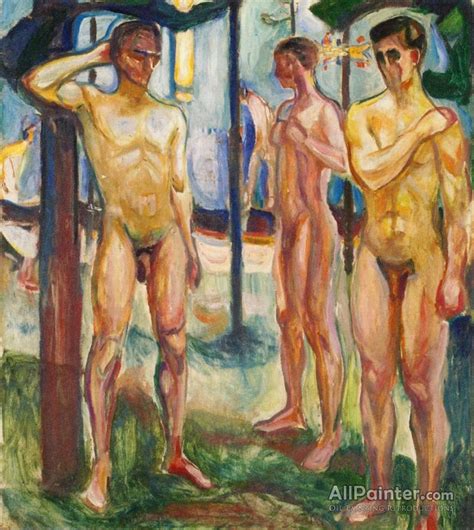 Edvard Munch Naked Men In Landscape Oil Painting Reproductions For Sale