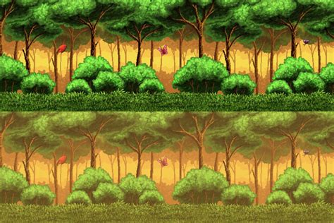 Pixel Art Forest 2d Backgrounds