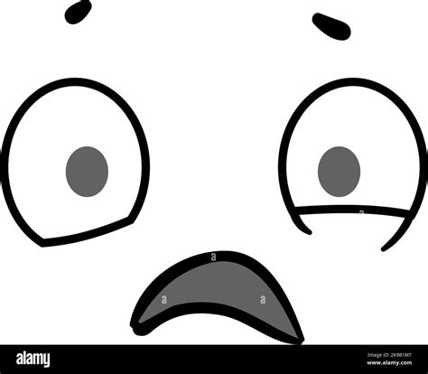 Shocked Face Comic Expression Cartoon Character Emotion Stock Vector