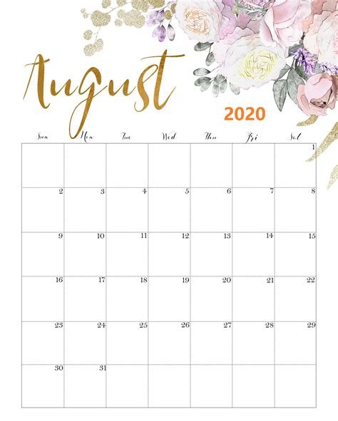 Templates are easy to customize and print from. Printable August 2020 Calendar With PDF | BETACALENDER4U