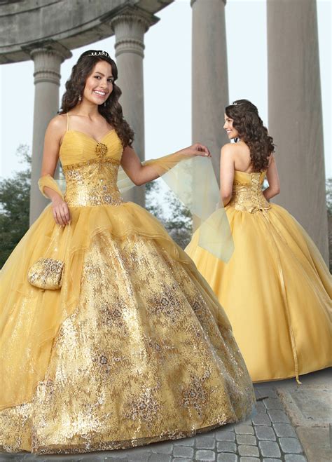Yellow Ball Gown Spaghetti Straps And Sweetheart Lace Up Floor Length