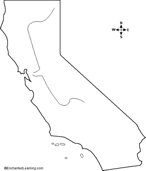 Outline Map California Enchantedlearning