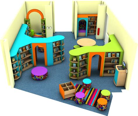 Bright And Colourful Primary School Library Design School Library
