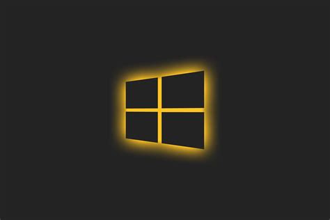 Microsoft Glowing Simple Background Window Windows 10 Yellow Wallpaper