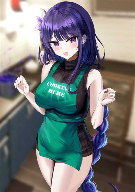 safebooru 1girl absurdres apron bangs bare arms bare shoulders black sweater blurry blurry