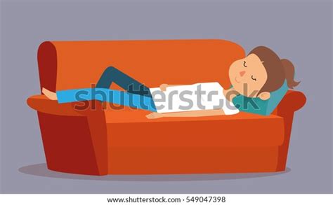 Dormir Sur Un Canapé Illustration Vectorielle Image Vectorielle De