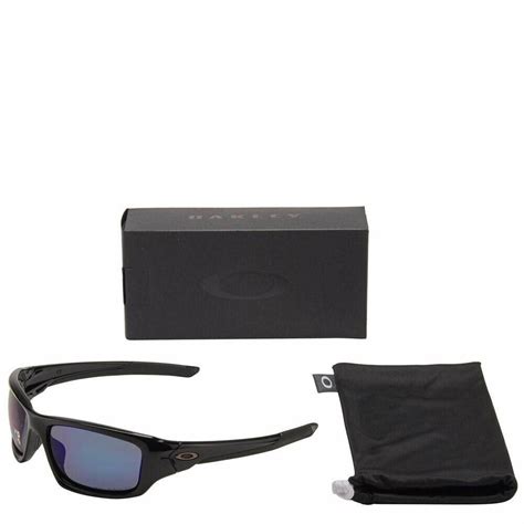 [oo9236 12] Mens Oakley Valve Sunglasses Polished Black Deep Blue Polarized 700285941844 Ebay