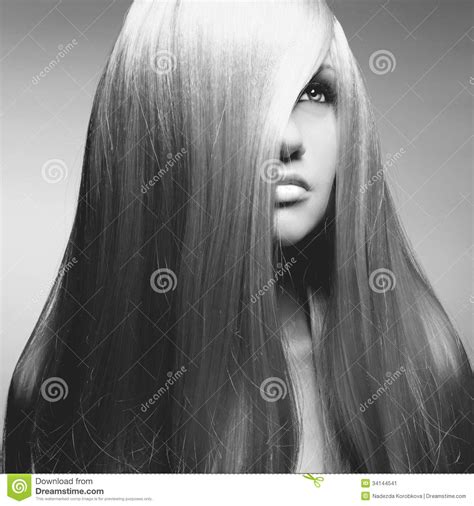 Beautiful Woman With Magnificent Hair Stock Image Image Of Attractive