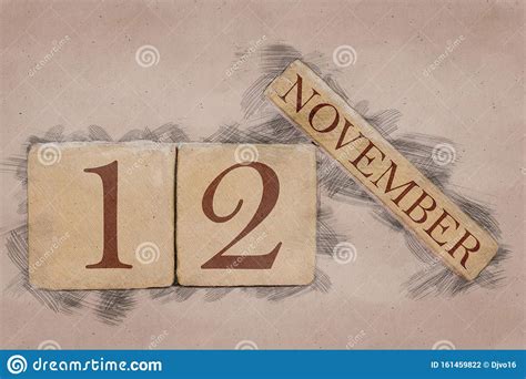 November 12th Day 12 Of Month Calendar In Handmade Sketch Style