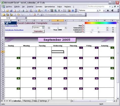 Excel Template For Calendar Manage Your Time And Events Free Sample