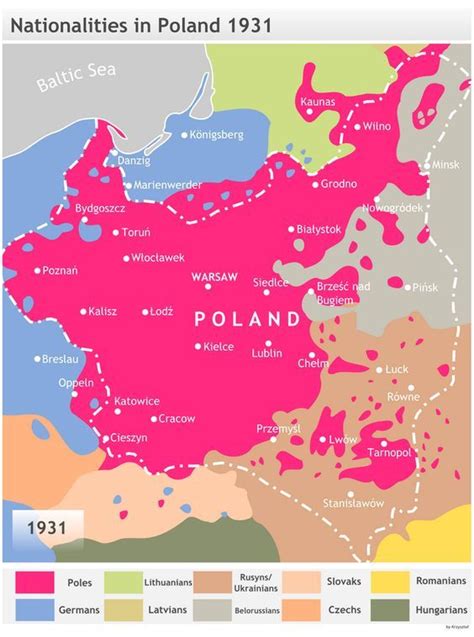 Nationalities In Poland 1931 668 × 900 Poland Map