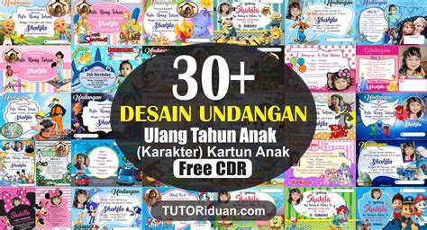 Free 30 Desain Undangan Ulang Tahun Anak Format Coreldraw Cdr Riset