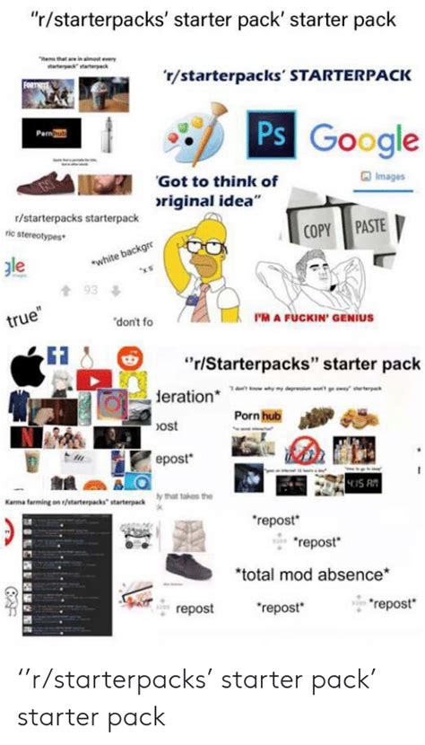 Rstarterpacks Starter Pack Starter Pack Tems That Are In Almost Every