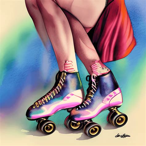 Vintage Roller Skating Girl Derby Pinup Creative Fabrica