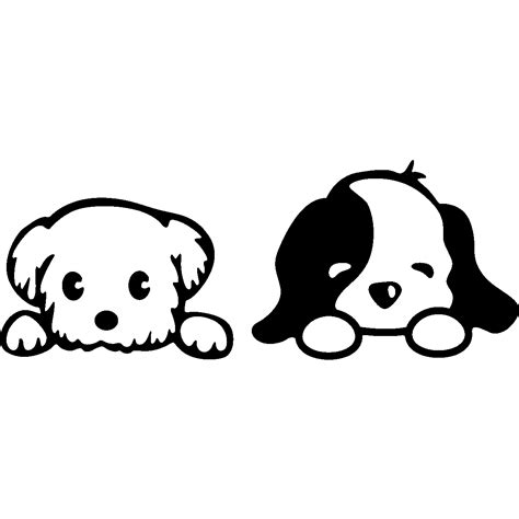 Two Dogs Laying Next To Each Other On A White Background With Black And