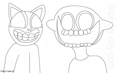 Cartoon Cat And Lemon Demon Coloring Page