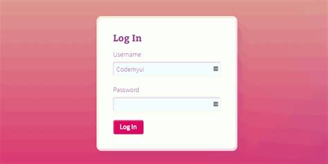 Login Form With Visual Cues For Invalid Input Codemyui