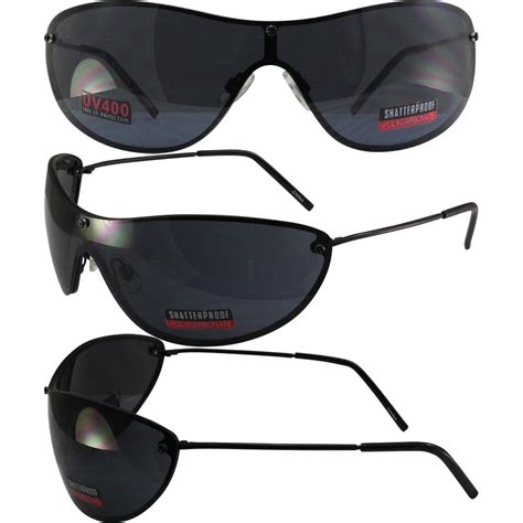 Global Vision Keeper Motorcycle Wrap Around Sunglasses Black Metal Frames Smoke Lenses Walmart