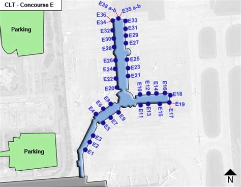 Charlotte Douglas Airport Clt Concourse E Map