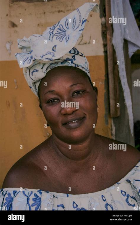 African Womans Head Portrait Gambia Africa Stock Photo Alamy