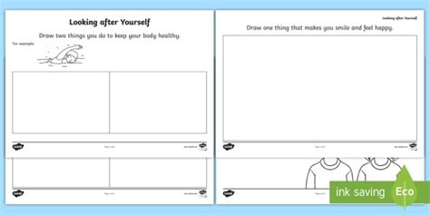 Looking After Yourself Worksheet