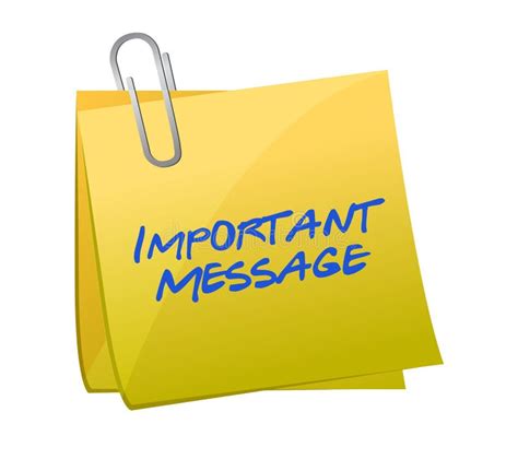Important Messages Concept On A Post It Stock Illustration