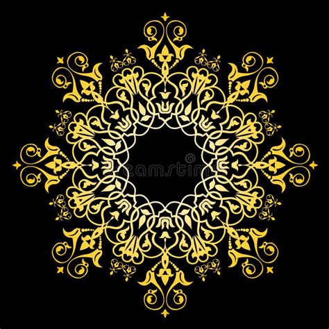 Abstract Floral Circular Frame Design Stock Vector Illustration Of