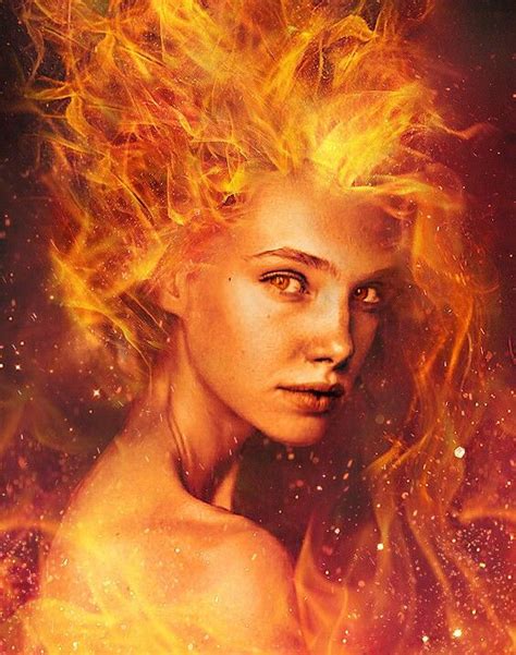 Women Are Creatures Made Of Fire Fire Goddess Portrait Fire Art