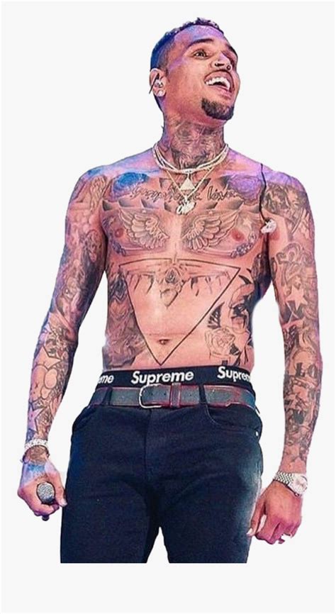 Has a skull with a halo over it tattooed on his right hand. Chris Brown Png Transparent Image - Chris Brown Neck ...