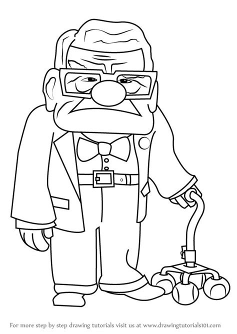 Learn How To Draw Carl Fredricksen From Up Up Step By Step Drawing