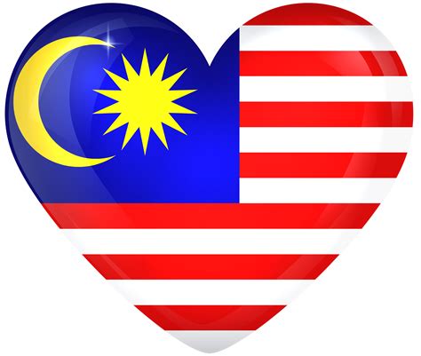 Malaysia Large Heart Flag | Gallery Yopriceville - High-Quality Images ...