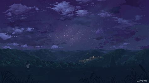 1920x1080 Anime Night Landscape Stars Coolwallpapersme