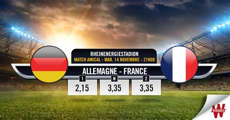 L'équipe de france démarre sa campagne européenne ce soir à 21h contre l'allemagne à munich. Allemagne - France : l'avant-match en chiffres - Actualité - Winamax