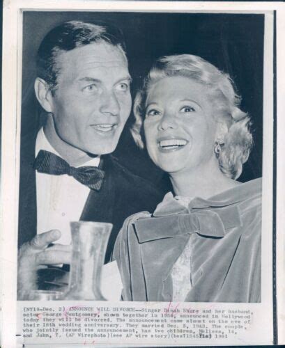 1961 Singer Dinah Shore Husband George Montgomery Musician Hollywood