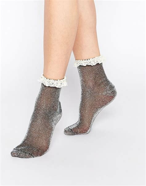 Asos Lace Trim Ankle Socks At Asos Com Ankle Socks Fashion Socks