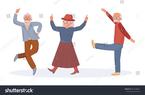 Old Dancing People Elderly Man Woman Stock Vector Royalty Free 1871038021