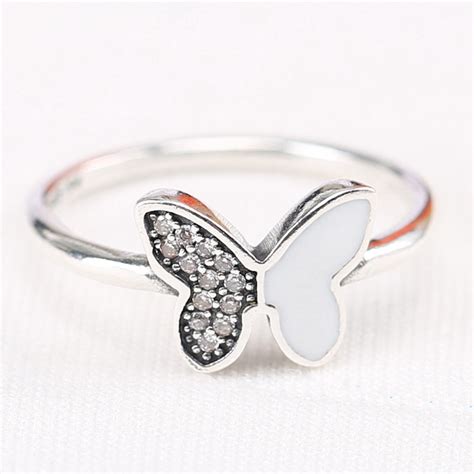 2016 Spring Clear Pave Cz Butterfly Rings For Women 925 Sterling Silver