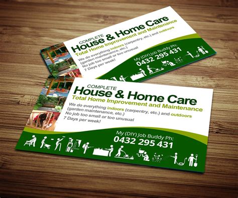 33 Professional Home Improvement Business Card Designs For A Home