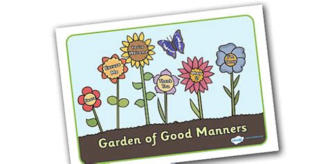 Free 👉 Garden Of Good Manners Display Posters Twinkl