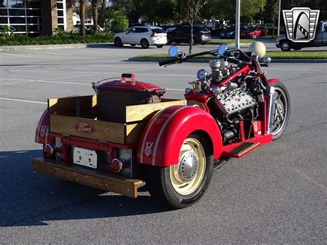 Red 1935 Harley Davidson Trike Flathead V8 3 Speed Manual Available Now