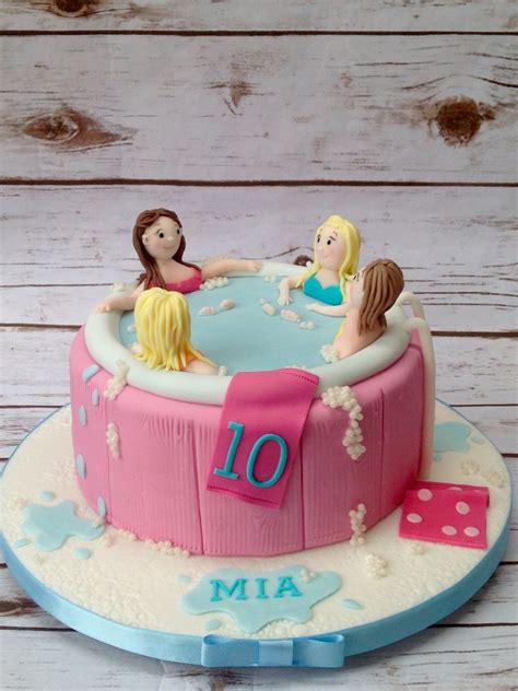 Hot Tub Party Cake Spa Party Cakes Vand Birthday Cakes Cake Ideas