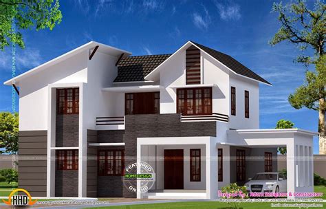 Bhk Sloped Roof House Kerala Home Design Floor Plans Home Plans