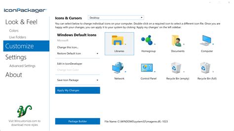 The simplest way to change the icon size is to hold down the ctrl key and. Change Icons in Windows 10 with IconPackager