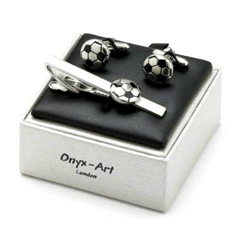 Football Cufflinks And Tie Clip T Set Sporty Ts