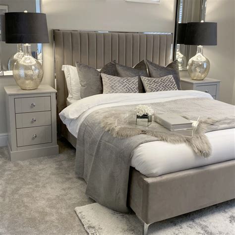 Tiffany Silver Frame Velvet Bed In 2021 Master Bedroom Interior Grey