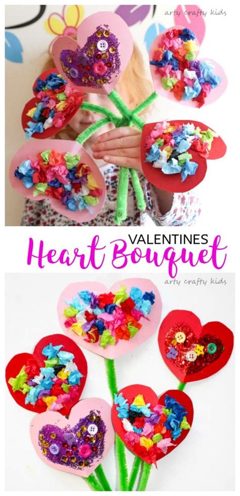 Toddler Valentines Heart Bouquet Arty Crafty Kids