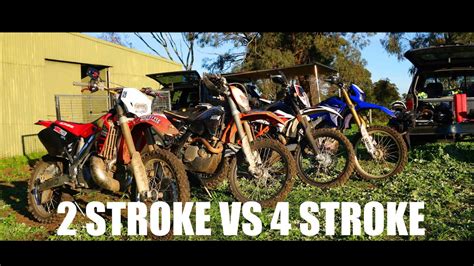2 stroke vs 4 stroke? 2 Stroke 250 vs 4 Stroke 450 Dirtbikes! - YouTube
