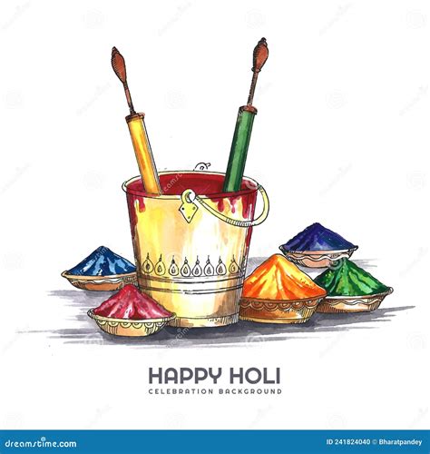 Festival Of Colors Celebration Happy Holi Card Background Stock