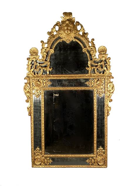 Miroir à parcloses en bois doré, Paris époque Louis XIV ...