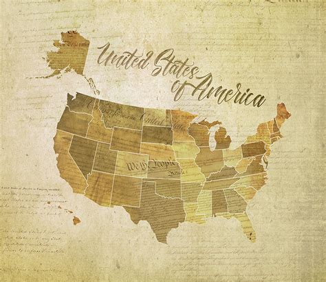 Vintage United States Of America Digital Art By Laura Ostrowski Fine